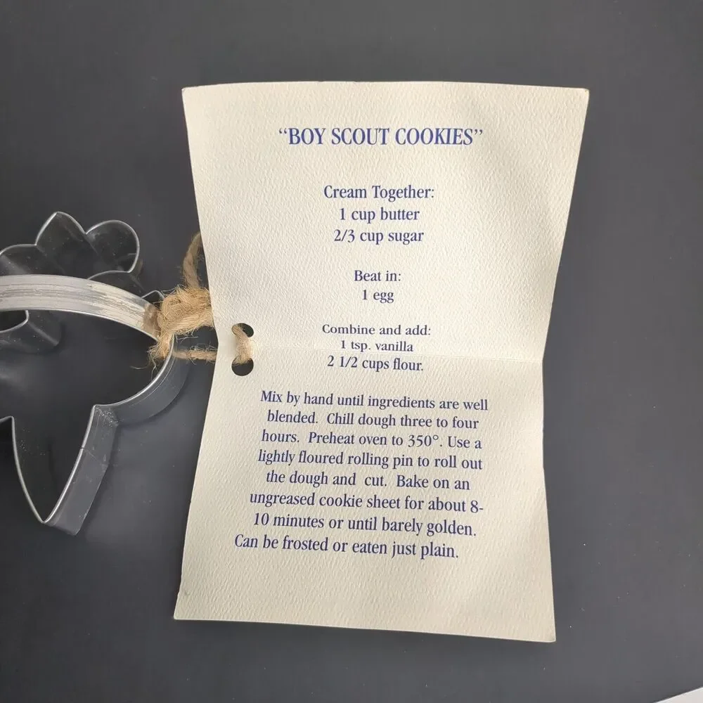 New Boy Scout Emblem Metal Cookie Cutter With Handle And Recipe Fleur De Lis